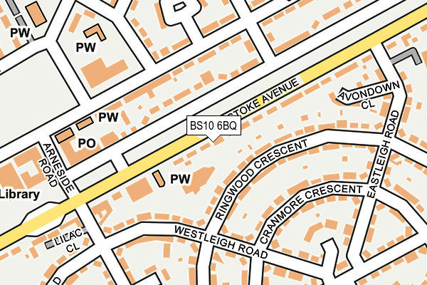 BS10 6BQ map - OS OpenMap – Local (Ordnance Survey)