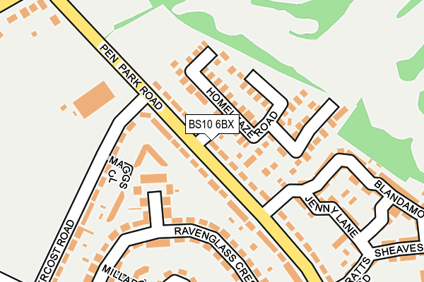 BS10 6BX map - OS OpenMap – Local (Ordnance Survey)