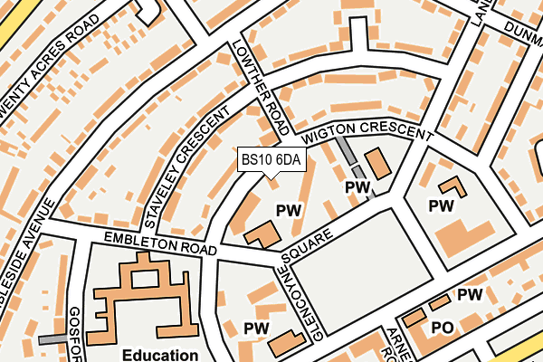 BS10 6DA map - OS OpenMap – Local (Ordnance Survey)