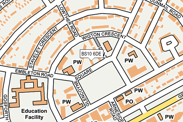 BS10 6DE map - OS OpenMap – Local (Ordnance Survey)