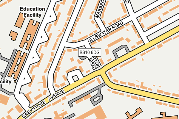 BS10 6DG map - OS OpenMap – Local (Ordnance Survey)