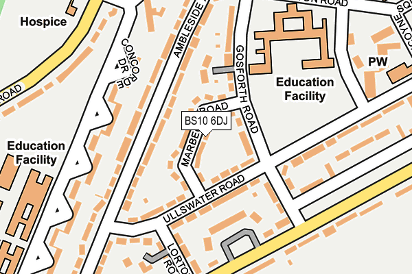 BS10 6DJ map - OS OpenMap – Local (Ordnance Survey)