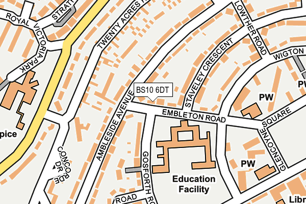 BS10 6DT map - OS OpenMap – Local (Ordnance Survey)