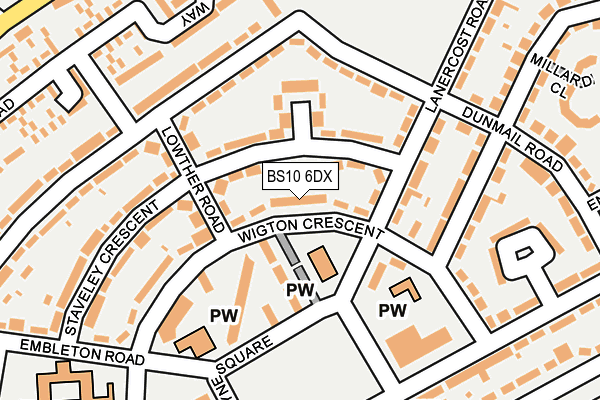 BS10 6DX map - OS OpenMap – Local (Ordnance Survey)