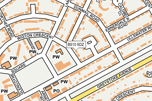 BS10 6DZ map - OS OpenMap – Local (Ordnance Survey)