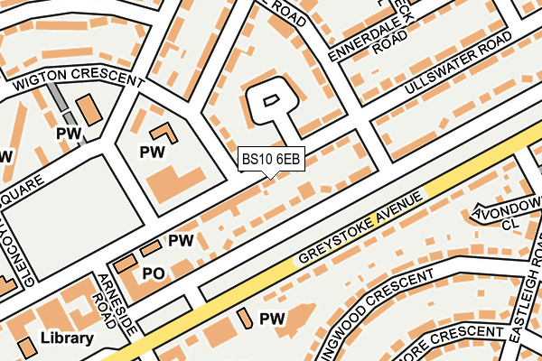BS10 6EB map - OS OpenMap – Local (Ordnance Survey)