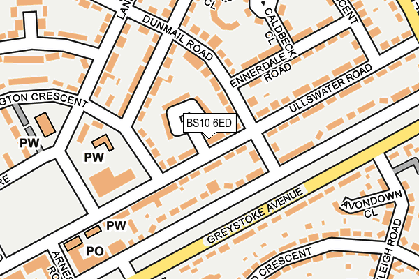 BS10 6ED map - OS OpenMap – Local (Ordnance Survey)
