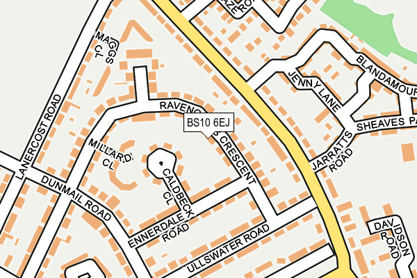 BS10 6EJ map - OS OpenMap – Local (Ordnance Survey)