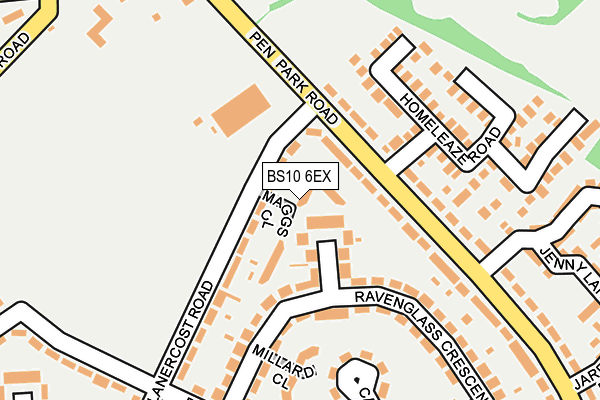 BS10 6EX map - OS OpenMap – Local (Ordnance Survey)