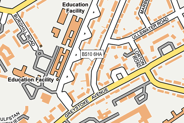 BS10 6HA map - OS OpenMap – Local (Ordnance Survey)