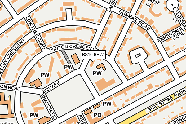 BS10 6HW map - OS OpenMap – Local (Ordnance Survey)