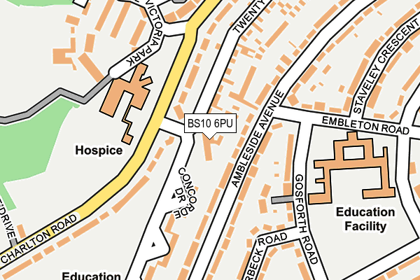 BS10 6PU map - OS OpenMap – Local (Ordnance Survey)