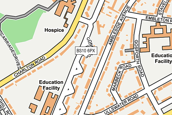 BS10 6PX map - OS OpenMap – Local (Ordnance Survey)