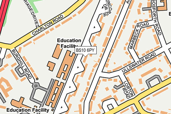 BS10 6PY map - OS OpenMap – Local (Ordnance Survey)