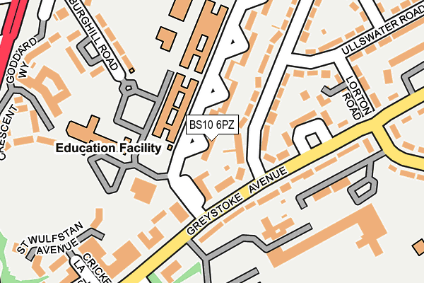 BS10 6PZ map - OS OpenMap – Local (Ordnance Survey)