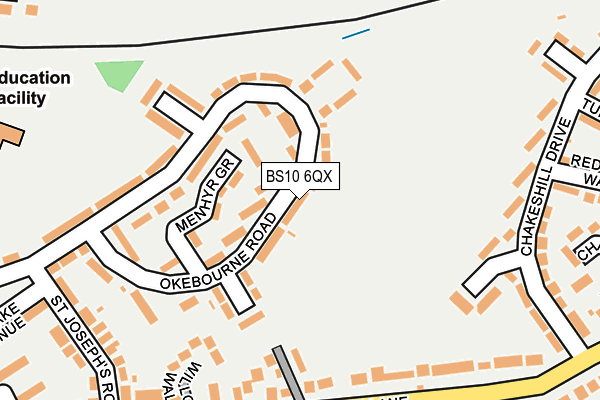 BS10 6QX map - OS OpenMap – Local (Ordnance Survey)