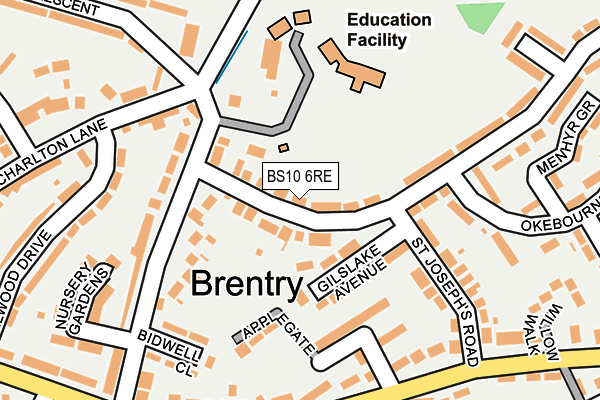 BS10 6RE map - OS OpenMap – Local (Ordnance Survey)
