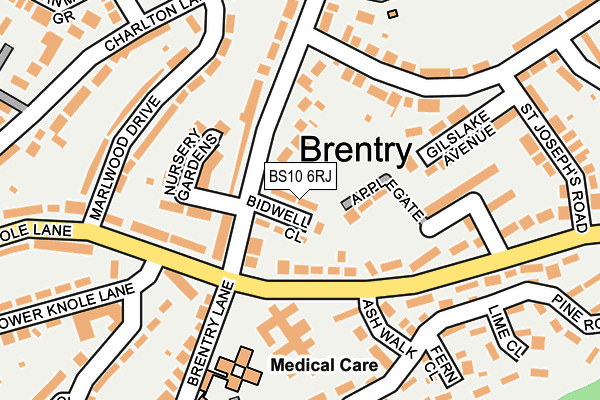 BS10 6RJ map - OS OpenMap – Local (Ordnance Survey)
