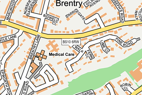 BS10 6RW map - OS OpenMap – Local (Ordnance Survey)