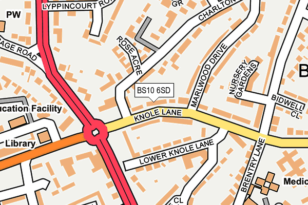 BS10 6SD map - OS OpenMap – Local (Ordnance Survey)