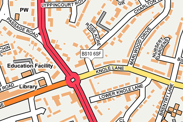 BS10 6SF map - OS OpenMap – Local (Ordnance Survey)