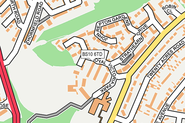 BS10 6TD map - OS OpenMap – Local (Ordnance Survey)