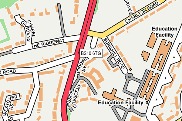 BS10 6TG map - OS OpenMap – Local (Ordnance Survey)