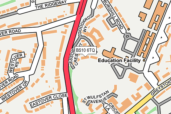 BS10 6TQ map - OS OpenMap – Local (Ordnance Survey)