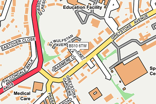 BS10 6TW map - OS OpenMap – Local (Ordnance Survey)