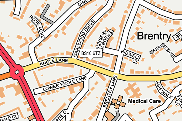 BS10 6TZ map - OS OpenMap – Local (Ordnance Survey)