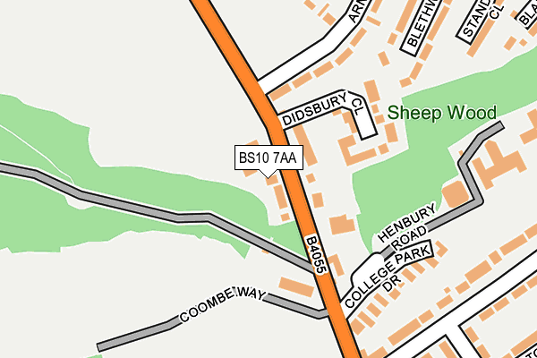 BS10 7AA map - OS OpenMap – Local (Ordnance Survey)