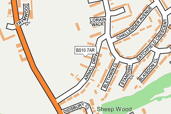 BS10 7AR map - OS OpenMap – Local (Ordnance Survey)