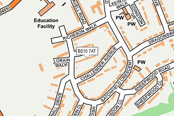 BS10 7AT map - OS OpenMap – Local (Ordnance Survey)