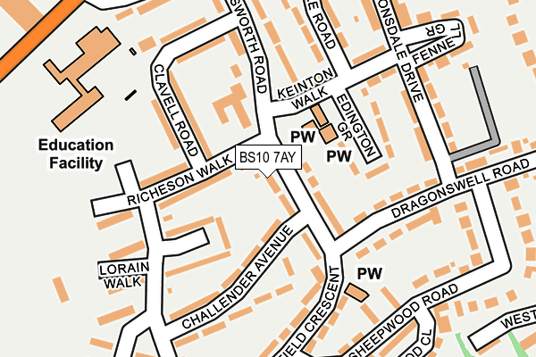 BS10 7AY map - OS OpenMap – Local (Ordnance Survey)