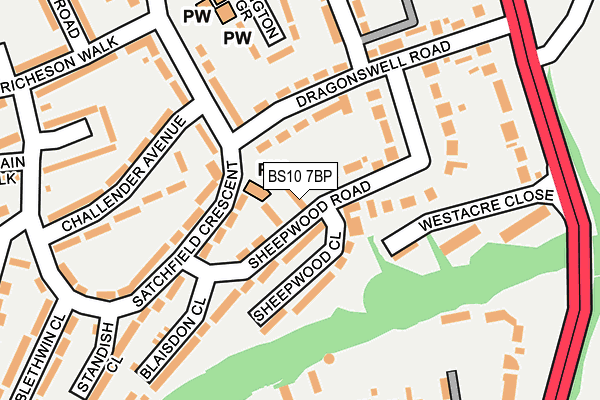 BS10 7BP map - OS OpenMap – Local (Ordnance Survey)