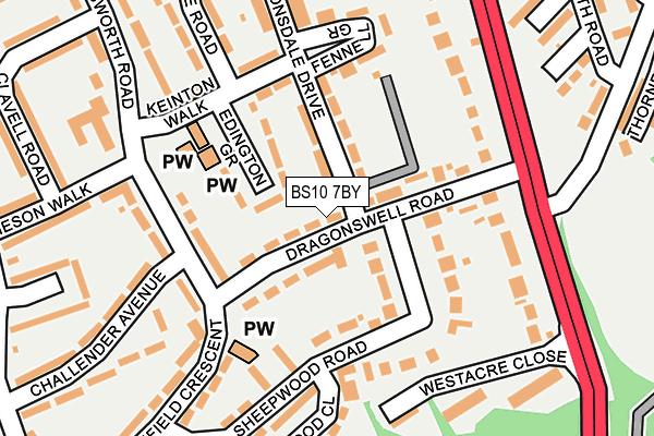 BS10 7BY map - OS OpenMap – Local (Ordnance Survey)