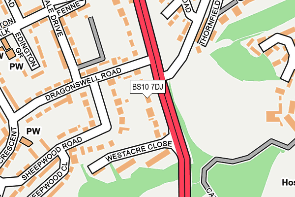 BS10 7DJ map - OS OpenMap – Local (Ordnance Survey)