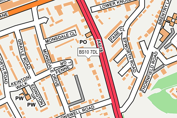 BS10 7DL map - OS OpenMap – Local (Ordnance Survey)