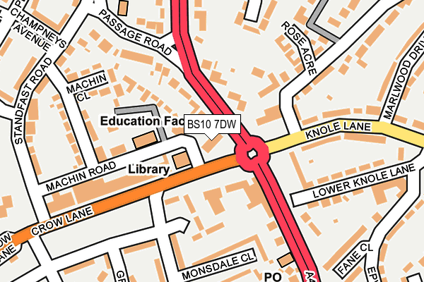 BS10 7DW map - OS OpenMap – Local (Ordnance Survey)