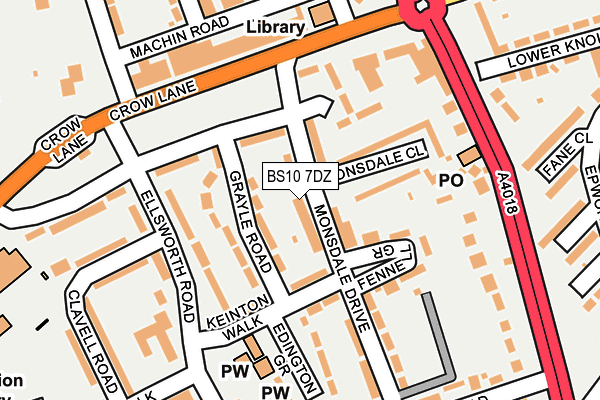 BS10 7DZ map - OS OpenMap – Local (Ordnance Survey)