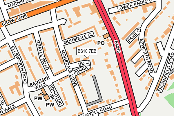 BS10 7EB map - OS OpenMap – Local (Ordnance Survey)