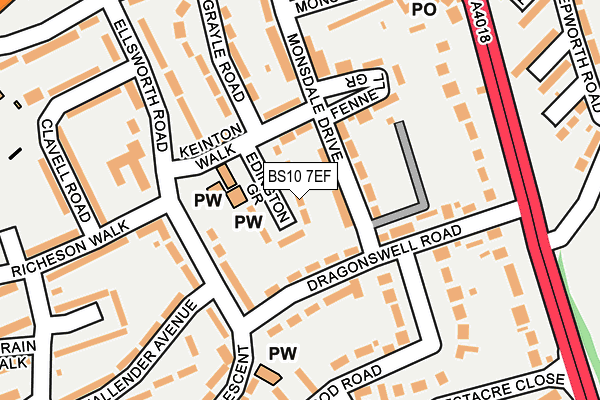 BS10 7EF map - OS OpenMap – Local (Ordnance Survey)