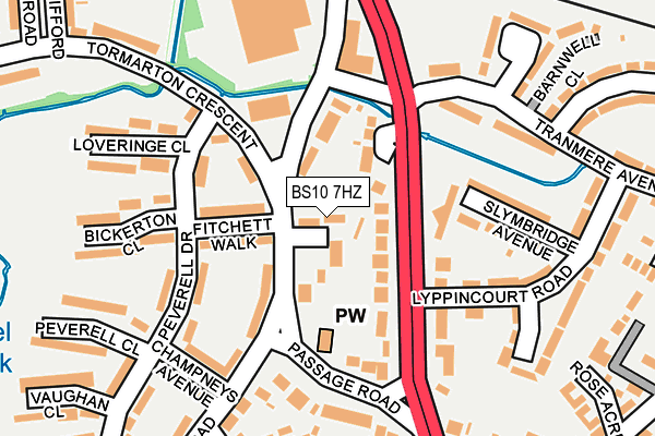 BS10 7HZ map - OS OpenMap – Local (Ordnance Survey)