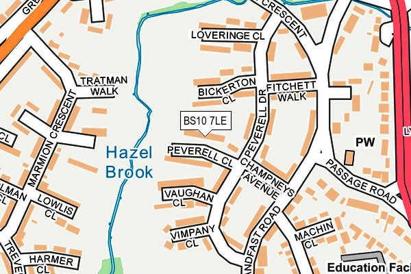 BS10 7LE map - OS OpenMap – Local (Ordnance Survey)