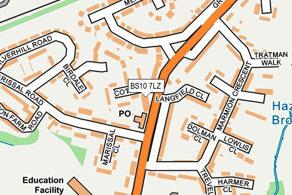 BS10 7LZ map - OS OpenMap – Local (Ordnance Survey)