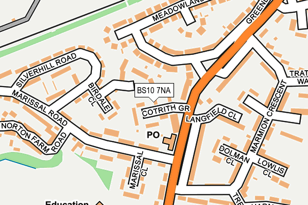 BS10 7NA map - OS OpenMap – Local (Ordnance Survey)