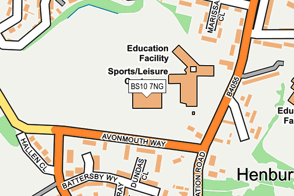 BS10 7NG map - OS OpenMap – Local (Ordnance Survey)