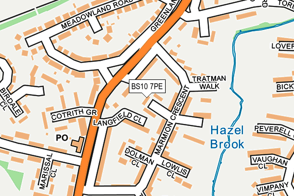 BS10 7PE map - OS OpenMap – Local (Ordnance Survey)