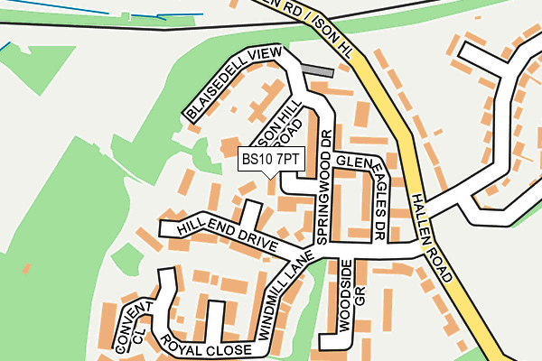 BS10 7PT map - OS OpenMap – Local (Ordnance Survey)