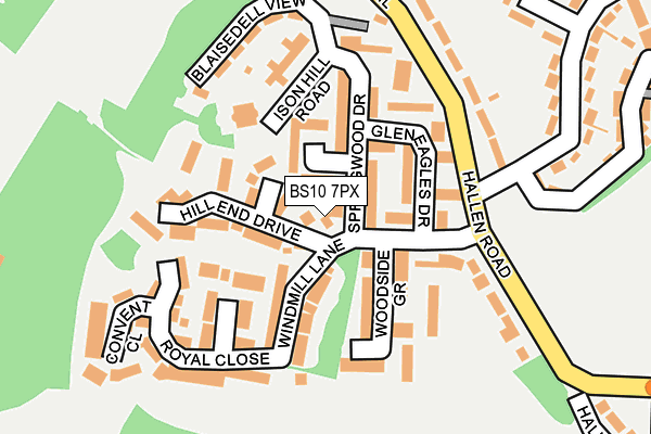 BS10 7PX map - OS OpenMap – Local (Ordnance Survey)